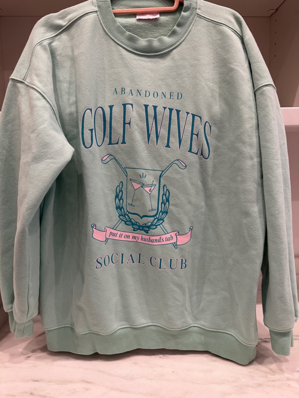 Pink Lily small Golf Wives Social Club Pullover Sweatshirt - Mint. Like new